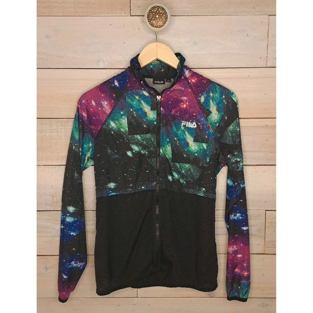 Romantic 90's Chic FILA Sport Womens Windbreaker Jacket Sz XS Galaxy Full Zip‎